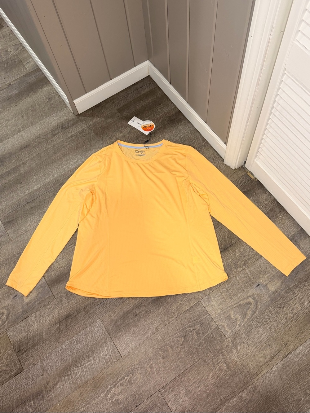 Walter Hagen Women's Performance 11 UV Suncover Golf Crew XL Sunset Orange